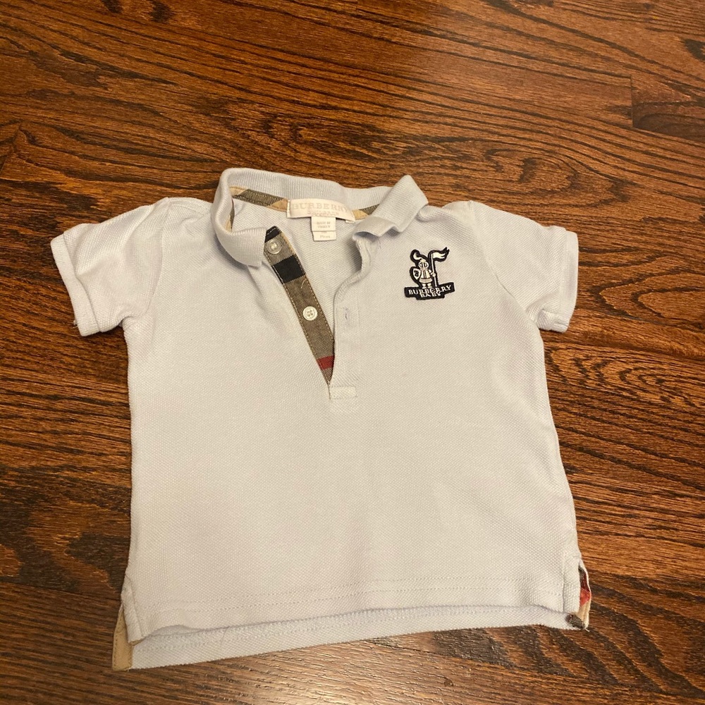 Light blue Burberry baby polo